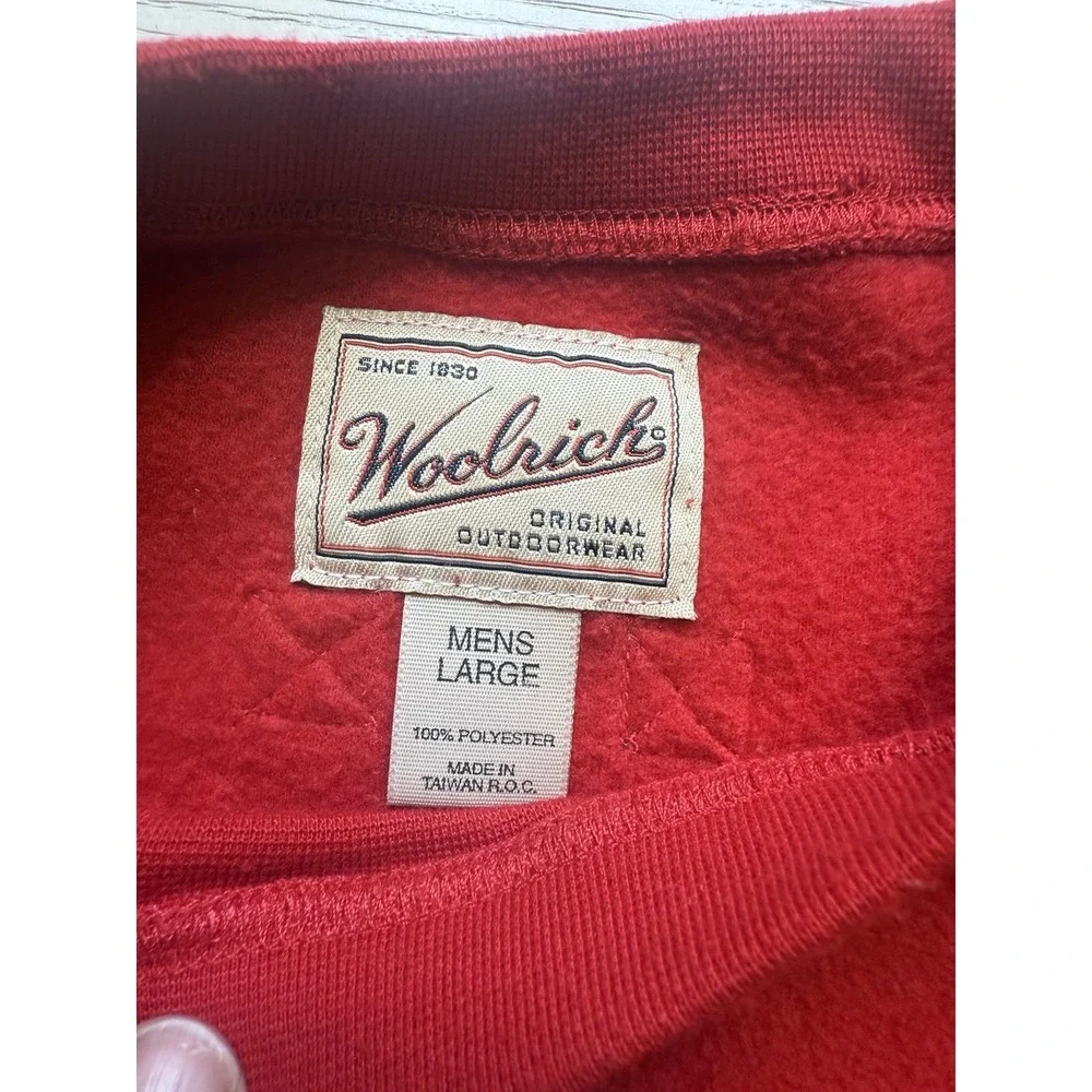 Woolrich Vintage 90's Red Embroidered‎ Breckenridge Unisex Crewneck Sz  L Flag